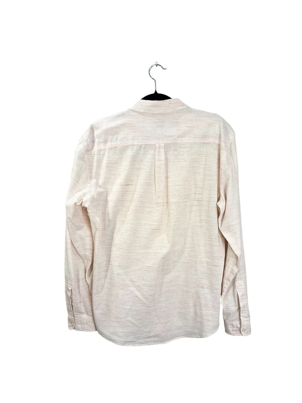 Frank and Oak marled cotton button down shirt pink white M - Picture 3 of 12